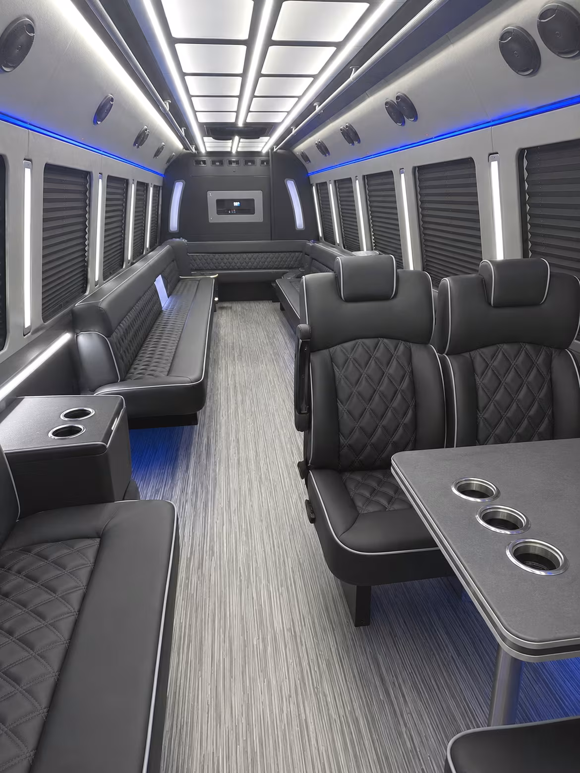 danville 25 passenger party bus inside