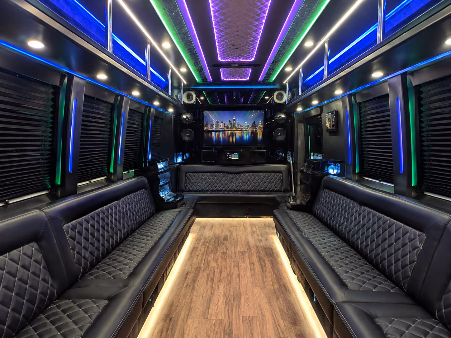 danville 25 passenger party bus interior