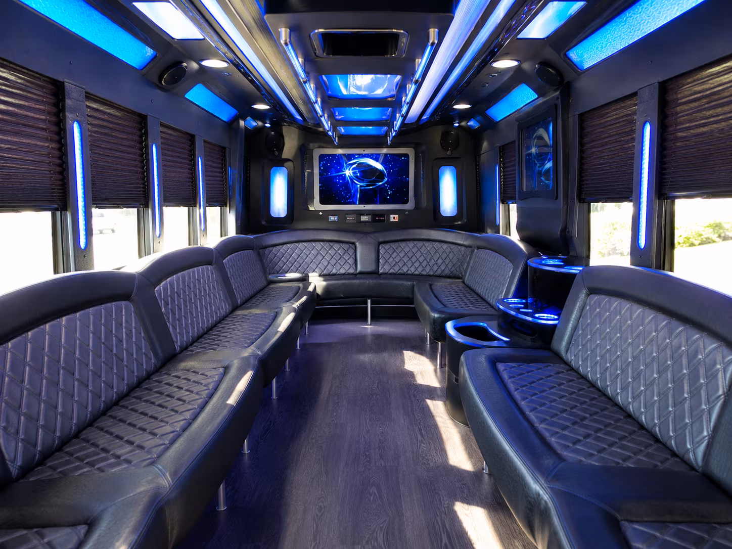 danville 28 passenger party bus inside