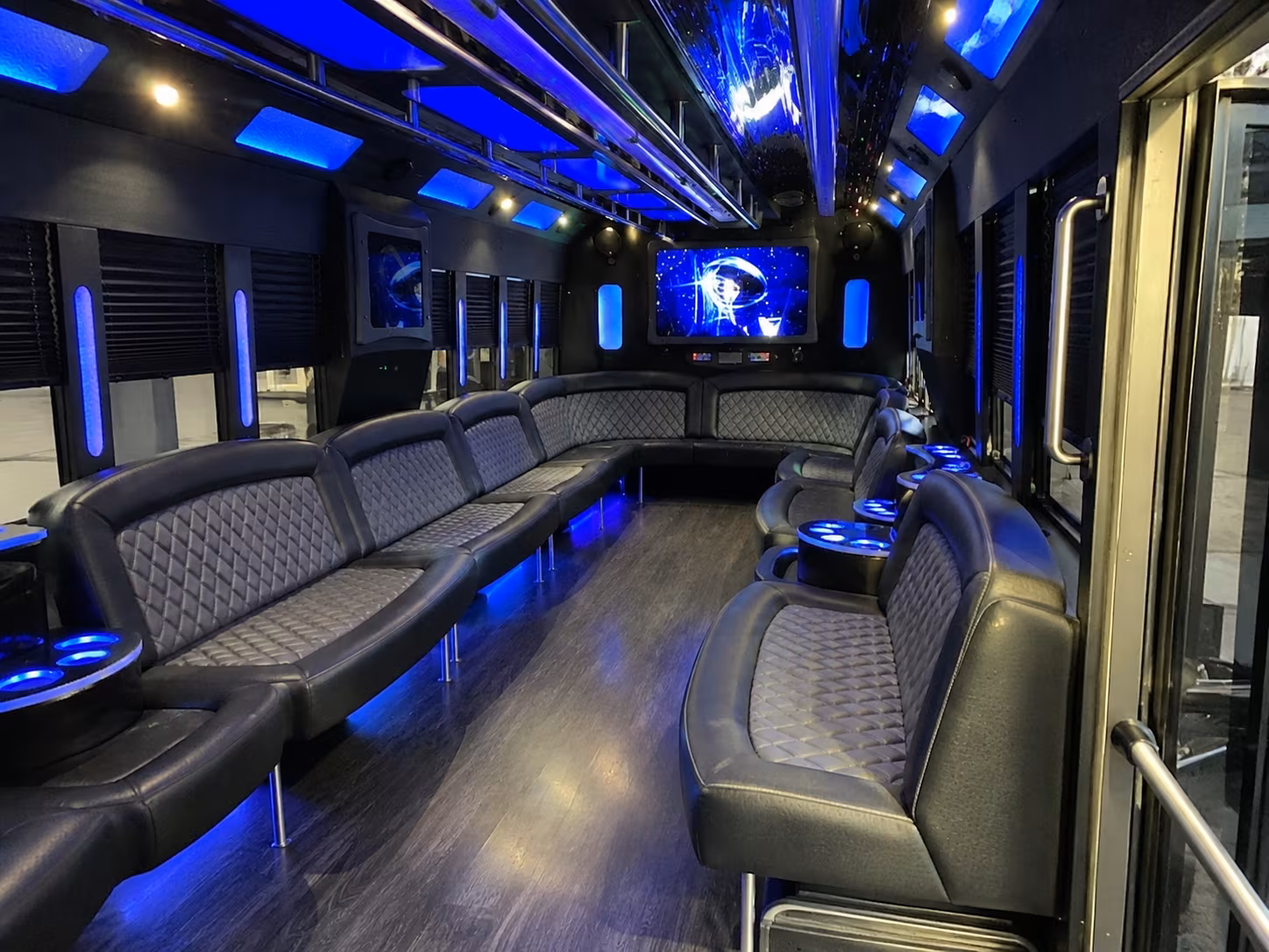 danville 28 passenger party bus interior