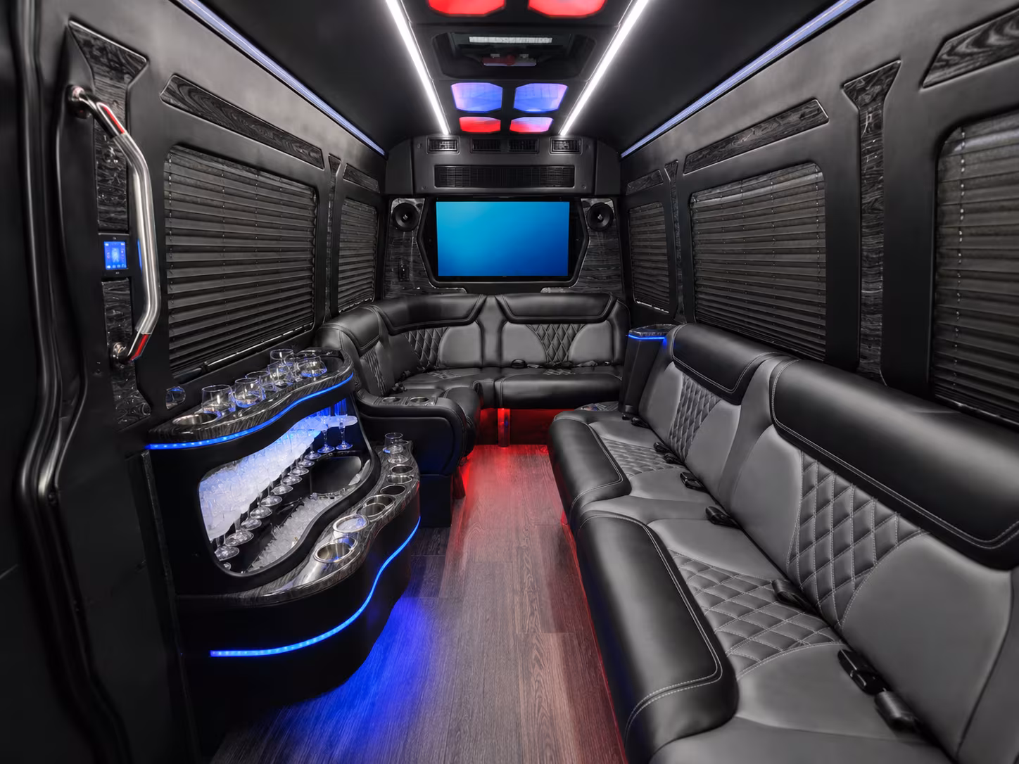 danville 30 passenger party bus inside