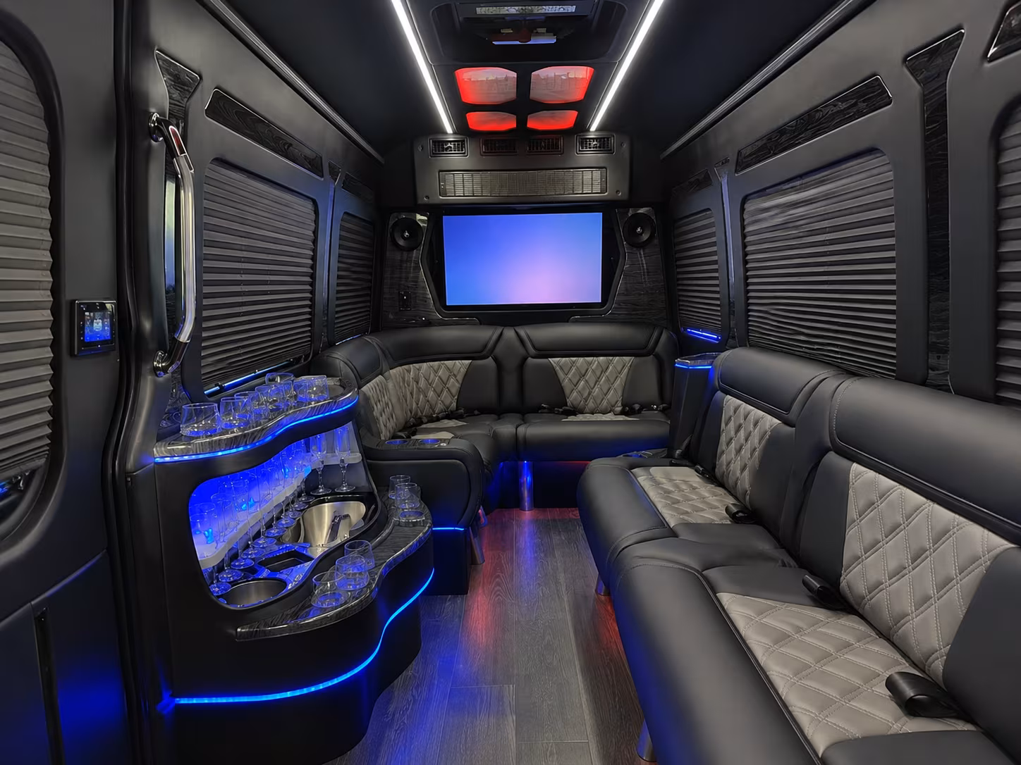 danville 40 passenger party bus inside