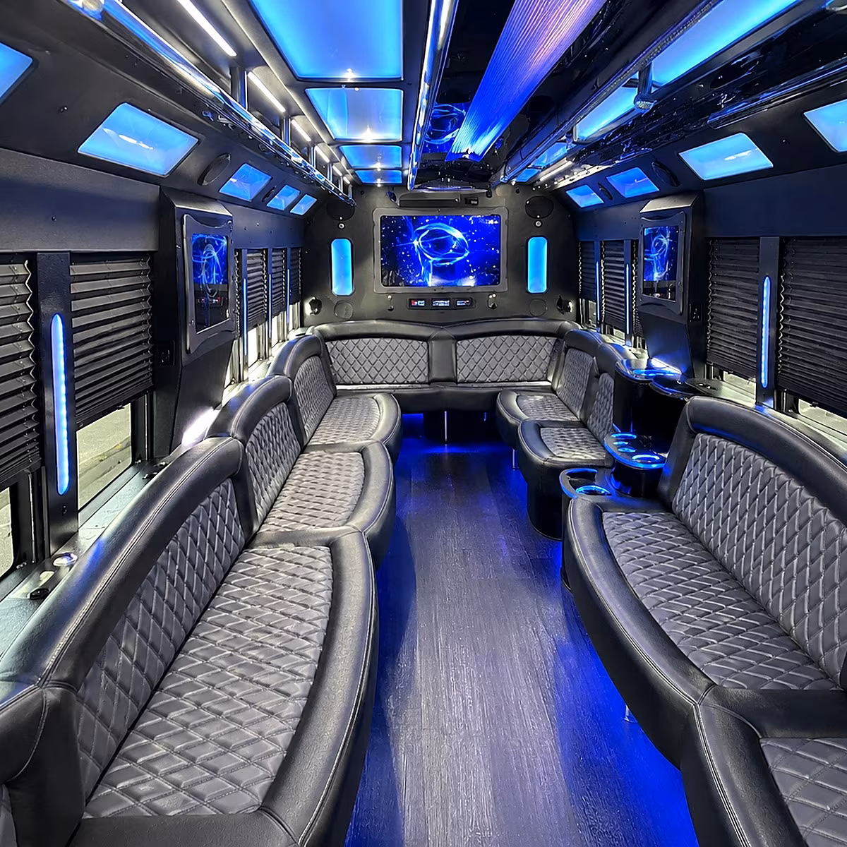 danville 50 passenger party bus interior
