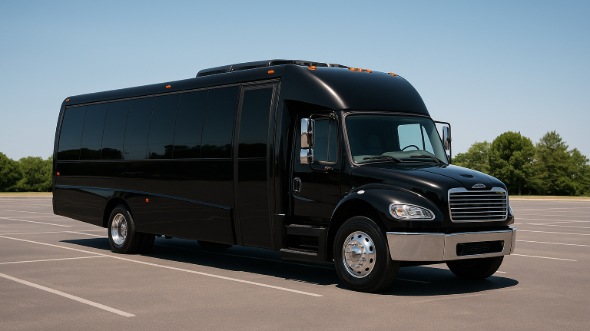 Exterior of Charter Bus Company Pleasanton's 28 Passenger Mini bus in Pleasanton