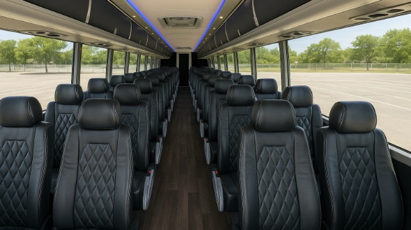 Interior of Charter Bus Company Dublin's 55 Passenger Charter Bus in Dublin