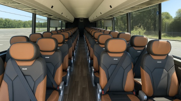Interior of Charter Bus Company Dublin's 56 Passenger Charter Bus in Dublin