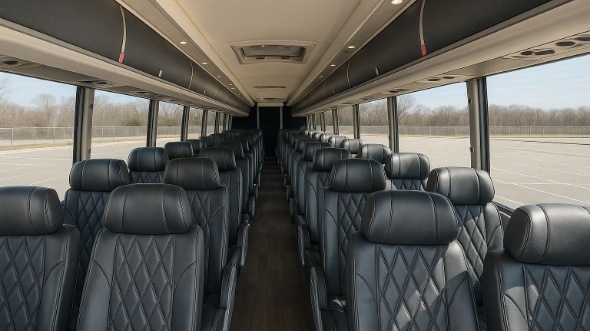 danville 56 passenger charter bus inside